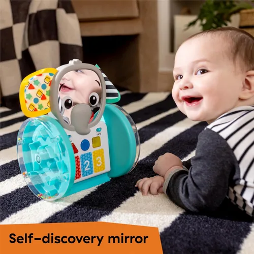Vista 5 de Juguete de bebé para gatear Earl de Baby Einstein Chase & Tap, con espejo y música, para bebés de 6 meses en adelante