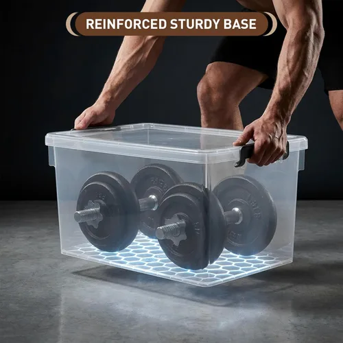 Vista 6 de Citylife Contenedores de almacenamiento de plástico de 22.2 cuartos de galón con tapas, contenedores de almacenamiento apilables grandes