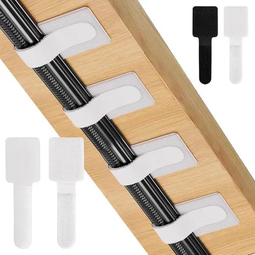 Vista 11 de Paquete de 50 bridas reutilizables autoadhesivas para organizar cables, correas ajustables de gancho y bucle para organizar cables de datos, cables