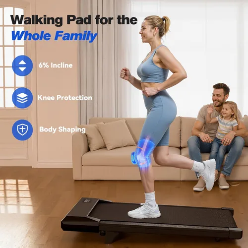 Vista 2 de SupeRun Walking Pad with Incline, Under Desk Treadmill, 3 in 1 Portable Treadmills for Home with Remote Control LED Display, 2.5 HP Quiet Mini