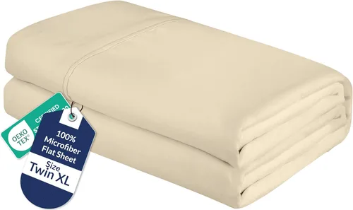 Vista 85 de Royale Linens Sábana Plana Individual – Sábanas Planas de Microfibra Cepillada Ultra Suave 1800 Solamente – Sin Arrugas y Resistentes a las Manchas