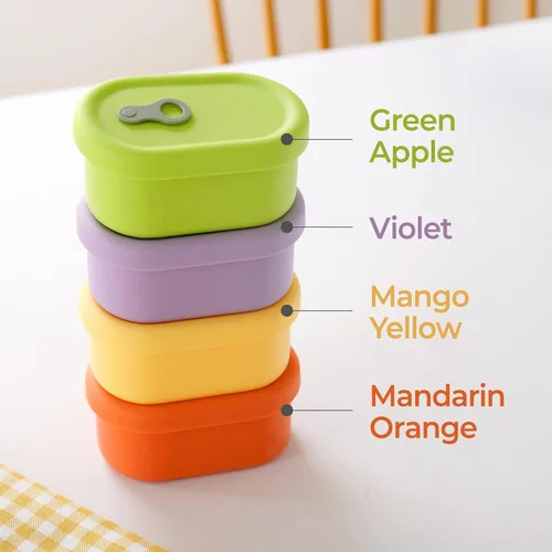 Vista 9 de Recipiente hermético de silicona prémium hecho en Corea con ventilación de vapor, sin BPA, a prueba de fugas, apto para microondas y congelador