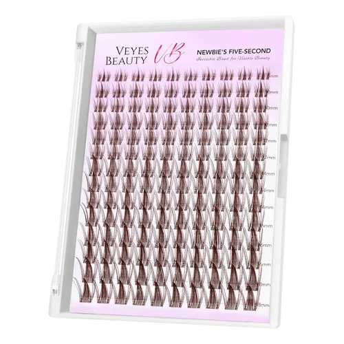 Vista 18 de VEYESBEAUTY Extensiones de Pestañas en Racimos Banda Delgada e Invisible DIY Pestañas Postizas Individuales Serie de Cinco Segundos
