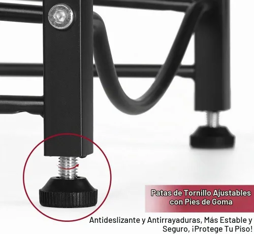 Vista 5 de OYEAL Organizador de almacenamiento de botellas de agua de 5 galones para 3 niveles Negro