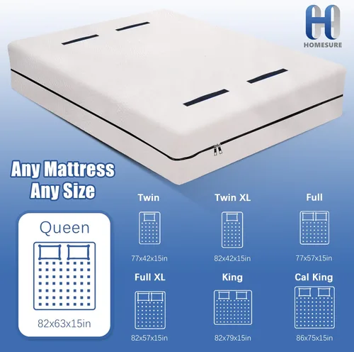 Vista 2 de HOMESURE Bolsas de colchón para mudanza y almacenamiento con 8 asas, funda de colchón para mudanza, resistente, cierre de cremallera fuerte