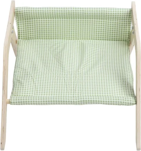 Cat Hammock Bed, Sturdy Anti Tilt Elevated Cat Bed, Wooden with Removable Washable Cover for Outdoor Indoor Living Room Use