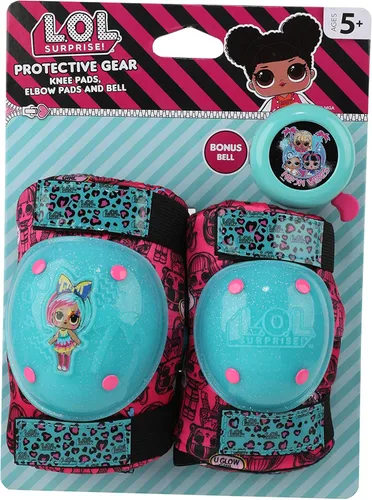 Vista 3 de LOL Surprise Signature Series - Rodilleras protectoras y coderas para niños, bicicleta, monopatín, scooter con campana, para mayores de 5 años