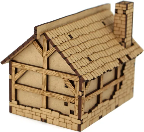 Vista 5 de TowerRex Edificio de terreno DND para casa pequeña, accesorios DND para Calabozos y Dragones, Pathfinder, Warhammer, mapa de batalla de mesa, kit