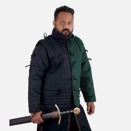 Vista 2 de THE MEDIEVALS Gambeson - Chaqueta acolchada gruesa Aketon, tela de algodón, vestido SCA