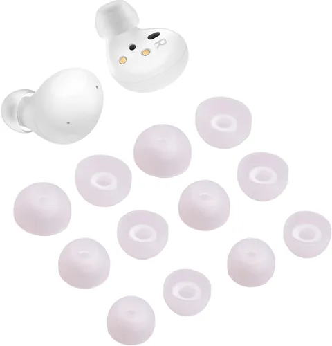 Vista 9 de Juego de 6 pares de almohadillas de repuesto de silicona para Samsung Galaxy Buds 2, auriculares inalámbricos para auriculares (negro)