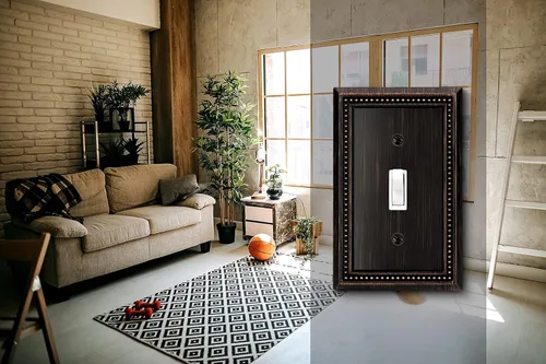 Vista 4 de Henne Bery Sunken Pearls Placa de Pared Decorativa de Servicio Pesado Placa de Interruptor Cubierta de Tomacorriente