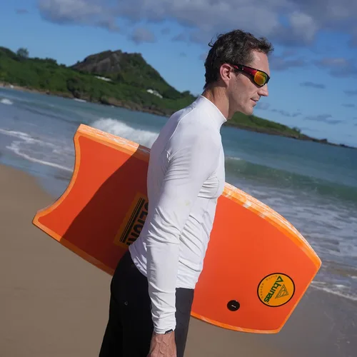 Vista 4 de ATUNAS 40 43 inch Large Body Boards for Beach Adults with HDPE Slick Bottom, Durable PE and EVA Mixed Foam Body Board with Crescent Tail Design