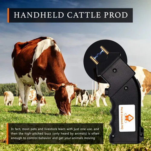 Vista 2 de Cattle Prod Handheld - Electric Cattle Prod Livestock - Mini Hand Held Prodder for Sorting Cows Pigs, Goat, Sheep - 4000V Shock & Buzz