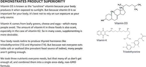 Vista 5 de Life Extension Vitaminas D y K con yodo marino, 90 cápsulas