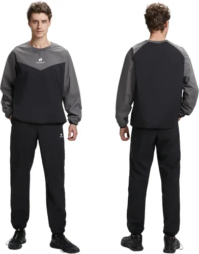 Vista 35 de HOTSUIT Traje de sauna para hombre, traje de sudor, chaqueta de entrenamiento duradera para gimnasio