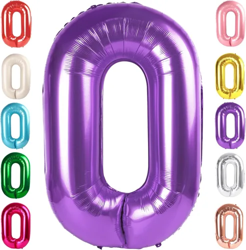 Vista 25 de Globos del números 0 de 40 pulgadas para formar los números 10, 20, 30, 40, 50, 60, 70, 80, 90, 100, para decoración de cumpleaños, bodas, eventos