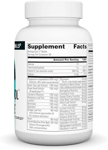 Vista 2 de Source Naturals Pycnogenol Supreme, Berry & Complejo Antioxidante Botánico* - 60 Tabletas