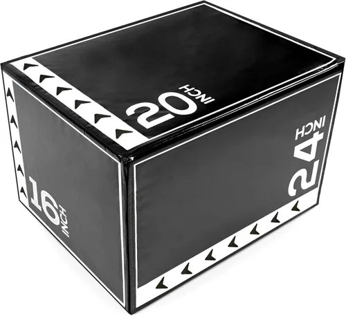 BalanceFrom Caja de salto pliométrica de espuma 3 en 1 para gimnasio en casa con múltiples opciones de altura - Plyo versátil con superficie