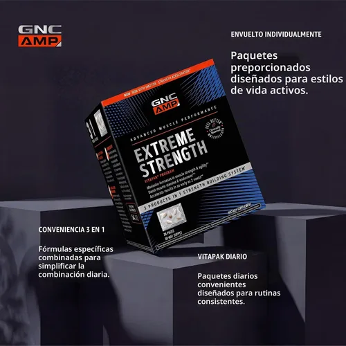 Vista 5 de GNC AMP Programa Vitapak de fuerza extrema, sistema 3 en 1, 30 unidades, 30