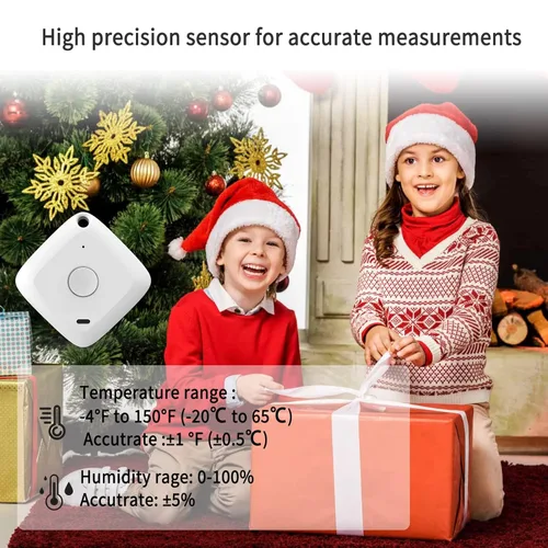 Vista 4 de Diivoo - Monitor digital de temperatura y humedad termómetro Bluetooth para habitación sensor higrómetro con notificación de aplicación