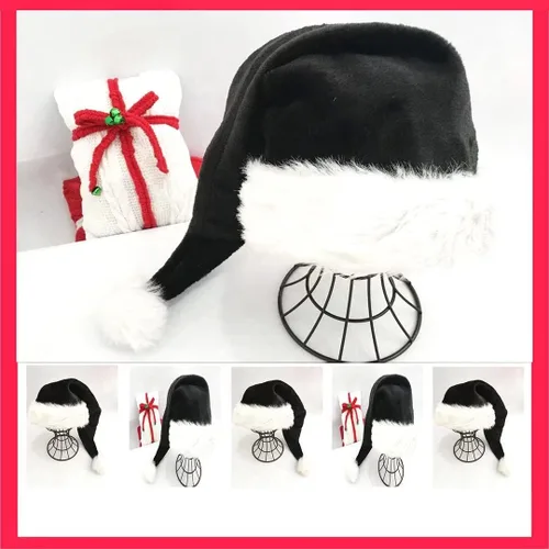 Vista 2 de QIAONIUNIU Sombrero de Papá Noel - Paquete de sombreros de Navidad de lujo para adultos, 2 piezas