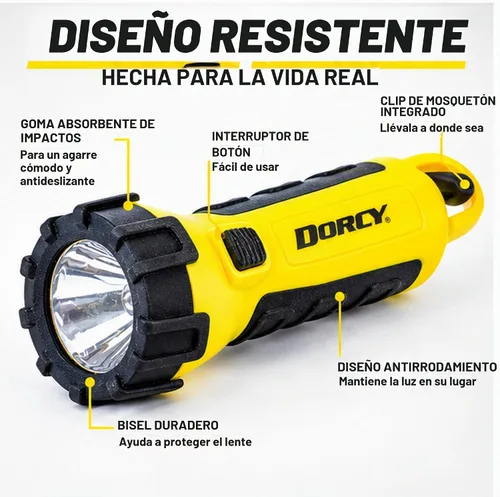 Vista 3 de Dorcy Linterna LED flotante resistente al agua de 150 lúmenes con clip de mosquetón, amarillo (41-2510) (paquete de 2)
