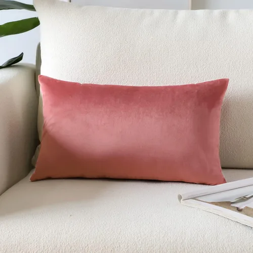 Vista 21 de Artscope Fundas de almohada de terciopelo de lujo, fundas de almohada rectangulares decorativas, fundas de cojín suaves y sólidas para sofá