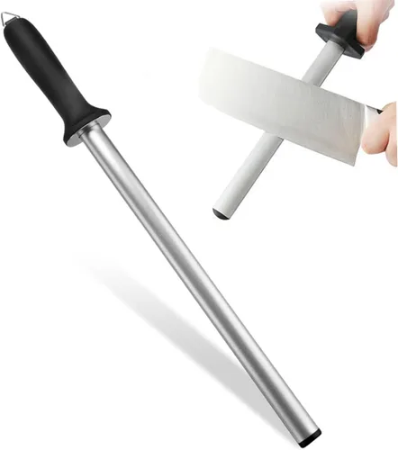 Varilla afiladora de cuchillos, varilla para afilar cuchillos, afilador de diamante profesional de 12 pulgadas, acero de afilado portátil y ligero