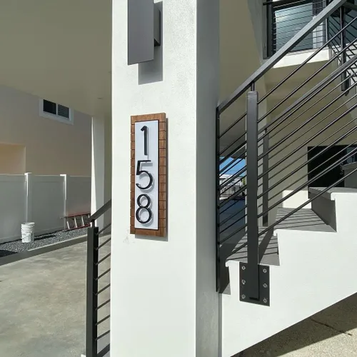 Vista 7 de Números de Casa Dash, Números de Dirección de Metal de 5 Pulgadas para Casas a Prueba de Óxido de Aleación de Zinc, Letrero Dash Negro de Alto Brillo