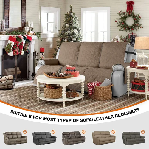 Vista 4 de VANSOFY Fundas impermeables para sofá reclinable, fundas para sofá, fundas lavables para sofá reclinable, protector antideslizante de muebles