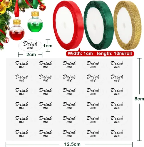 Vista 3 de KaKaPops 30 bolas de alcohol de Navidad adornos colgantes para árbol de Navidad bombillas rellenables de plástico transparente bola colgante