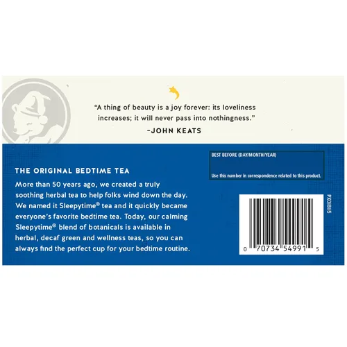 Vista 5 de Celestial Seasonings Sleepytime Biotin Beauty Rest Tea, caja de 18 bolsas de té