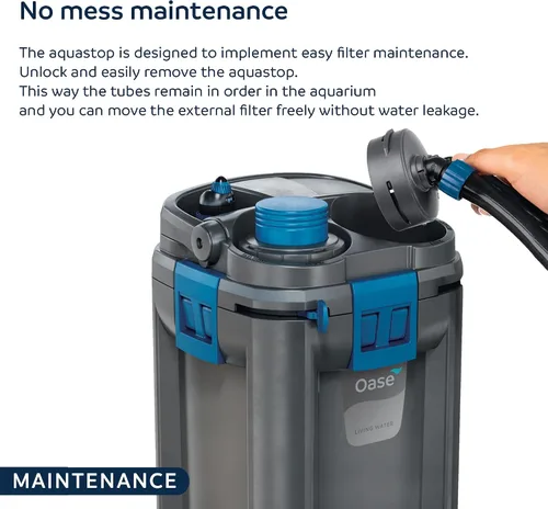 Vista 7 de OASE BioMaster - Filtro externo para acuarios de hasta 90 galones, filtración multietapa, prefiltro de fácil mantenimiento, filtro de recipiente
