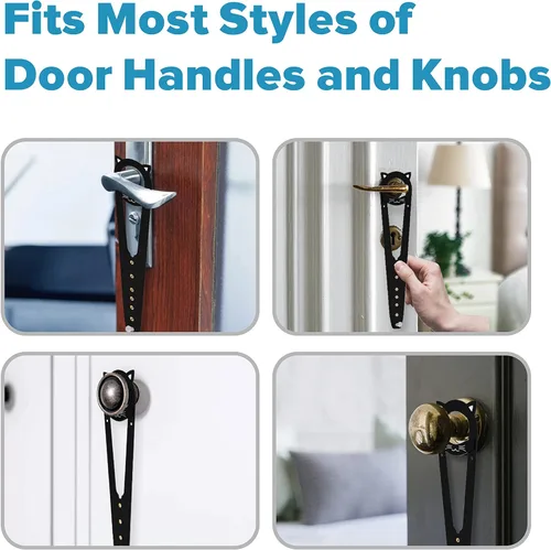 Vista 7 de Neobay Pestillo de puerta para gatos con estabilizador, 7 tamaños ajustables para puerta de gato para mantener al perro fuera de la caja de arena