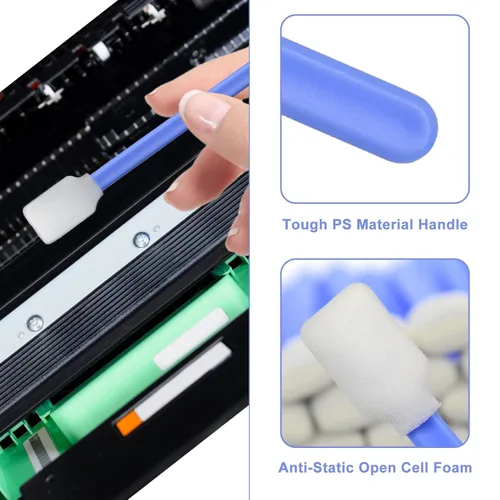 Vista 3 de 50pcs 5.11 "Square Rectángulo Espuma Limpieza Hisopos Palillos para Solvente Formato Impresora de inyección de tinta Roland Equipo Óptico (azul)