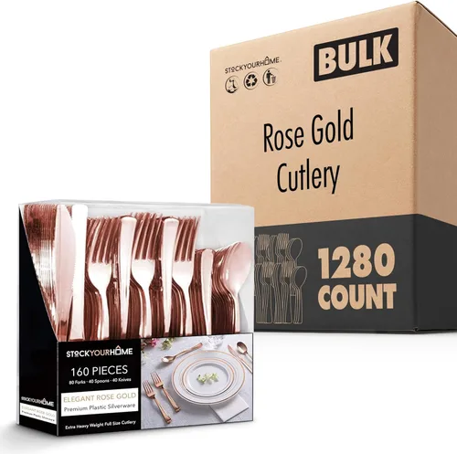 Vista 18 de Juego de cubiertos de plástico resistente (plateado) de 75 piezas, juego de cubiertos desechables, ideal para fiestas, bodas y catering, cubiertos