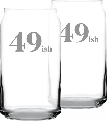 Vista 6 de Custom 49ish - Funny 16 oz Personalized Beer Can Pint Glass - 50th Birthday Gifts for Men or Women Turning 50 - Fun Bday Decor