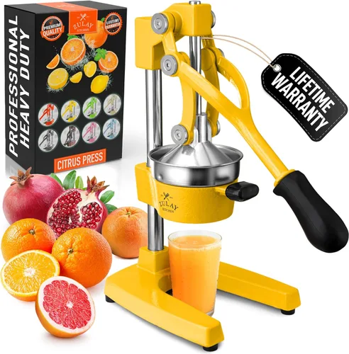Vista 15 de Zulay Kitchen Exprimidor manual de prensa de cítricos extra alto, exprimidor manual de jugo de naranja, se adapta a vasos, vasos altos y tazas