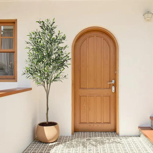 Vista 8 de Alupssuc Árbol de olivo sintético de 6 pies con frutas realistas y hojas