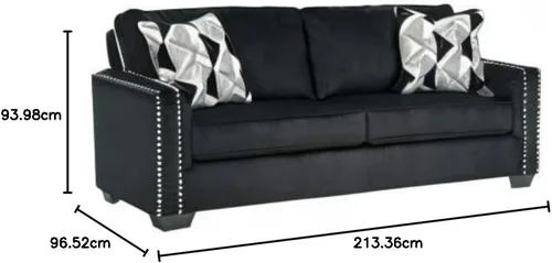 Vista 7 de Signature Design by Ashley Gleston Sofá Glam de estilo alto con ribete de clavos, color negro