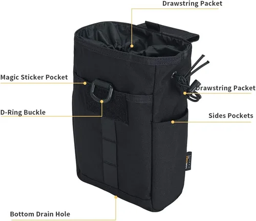 Vista 4 de EXCELLENT ELITE SPANKER - Bolsa de cuerda y bolsillo para revistas de MOLLE, bolsa de utilidad plegable para guardar cargadores, bolsa de cintura