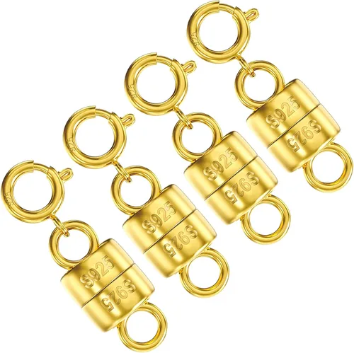 Vista 7 de OHINGLT Cierres y cierres magnéticos para collares de plata de ley 925, convertidor de cierre magnético en oro y plata para suministros
