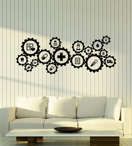 WallStickers4ever Vinyl Wall Decal Healthy Care Clinic Medicine Interior Hospital Stickers Mural Large Decor (g5325) Black