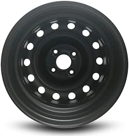 Vista 2 de Rueda de repuesto OEM para Chevy Aveo (05-11) 14x5.5 pulgadas llanta de acero pintada negra ajuste 185/60R14