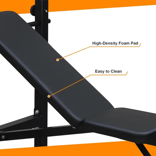 Vista 6 de Adjustable Weight Bench, Olympic Workout Bench, Bench Press Set with Squat Rack and Bench, Leg Exercises Preacher Curl Rack,Weight Storage Workout