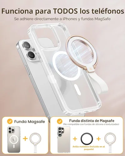 Vista 7 de andobil [2025 Estabilidad Inigualable] Soporte Magnético para Agarre de Teléfono con Anillo Compatible con Accesorios MagSafe para iPhone 17 Air 16