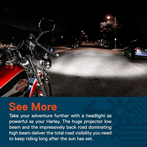 Vista 4 de TRUE MODS - Faro LED Harley de 5.75 pulgadas para Harley Davidson [acabado negro] [HALO DRL] [Cumple con DOT] Faro LED redondo para motocicleta Dyna