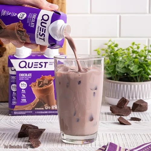 Vista 7 de Quest Nutrition Batido de proteína de chocolate listo para beber, 30g de proteína, 4g de carbohidratos netos, sin gluten, apto para dieta Keto, 325