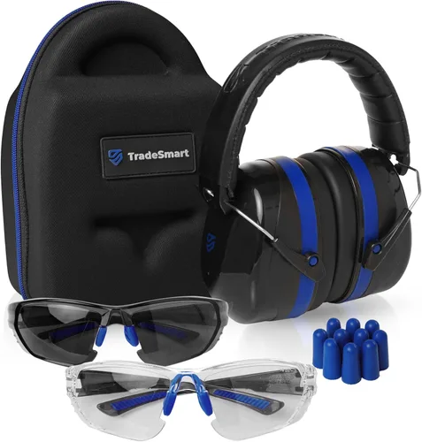 Vista 42 de TradeSmart All-in-One Shooting Ear Protection - Comfort+ NRR 28 Earmuffs, Glasses & Earplugs + Carry Case