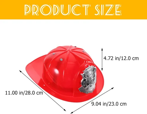 Vista 6 de VICASKY Sombrero de bombero, casco de bombero para niños, casco duro de plástico duro, casco de jefe de bomberos, accesorio de disfraz de cosplay